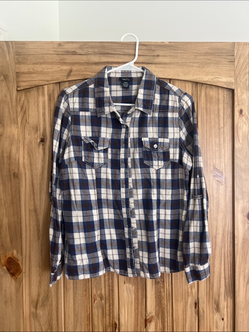 Rue21 Blue Plaid Button-Up Shirt